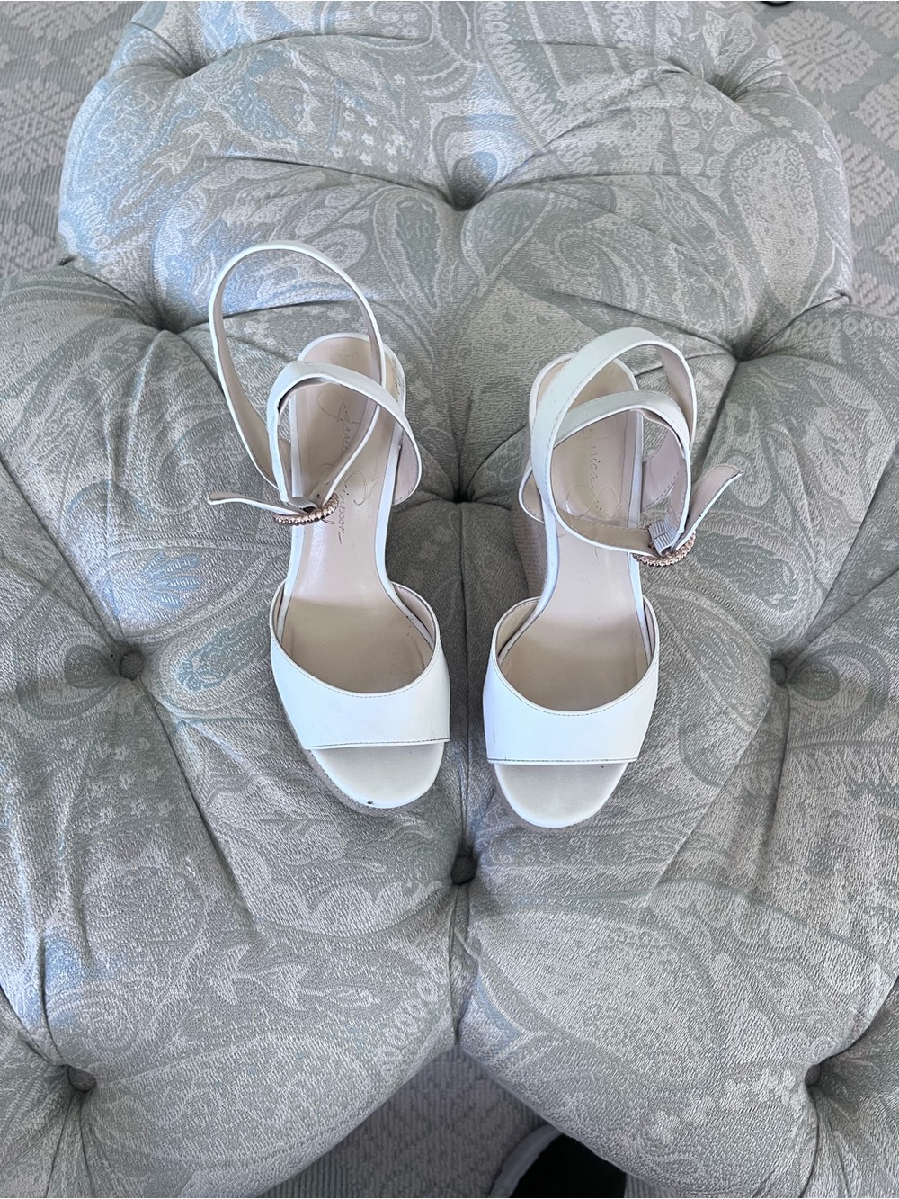 Women's White Ankle-Strap Platform Sandals